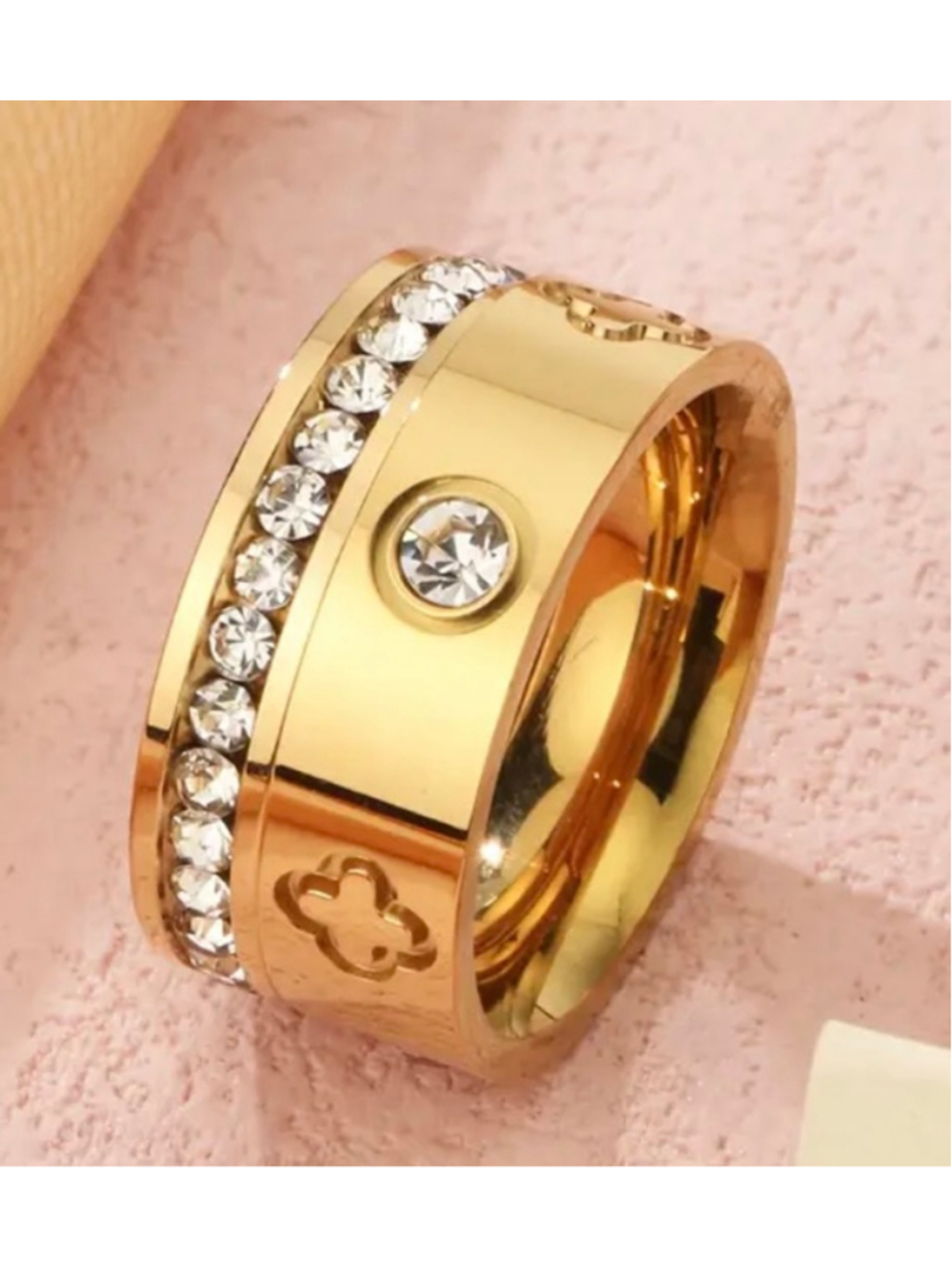 Fashion jewelry gold-tone ring set size 9